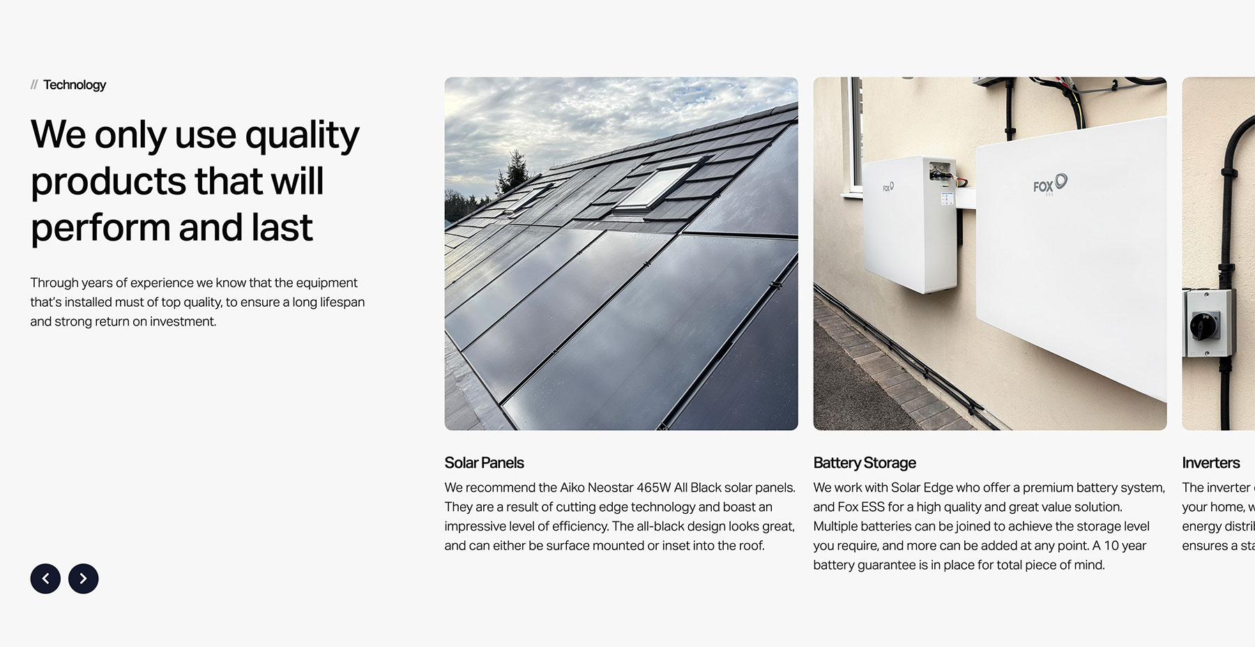 Renewable energy website design