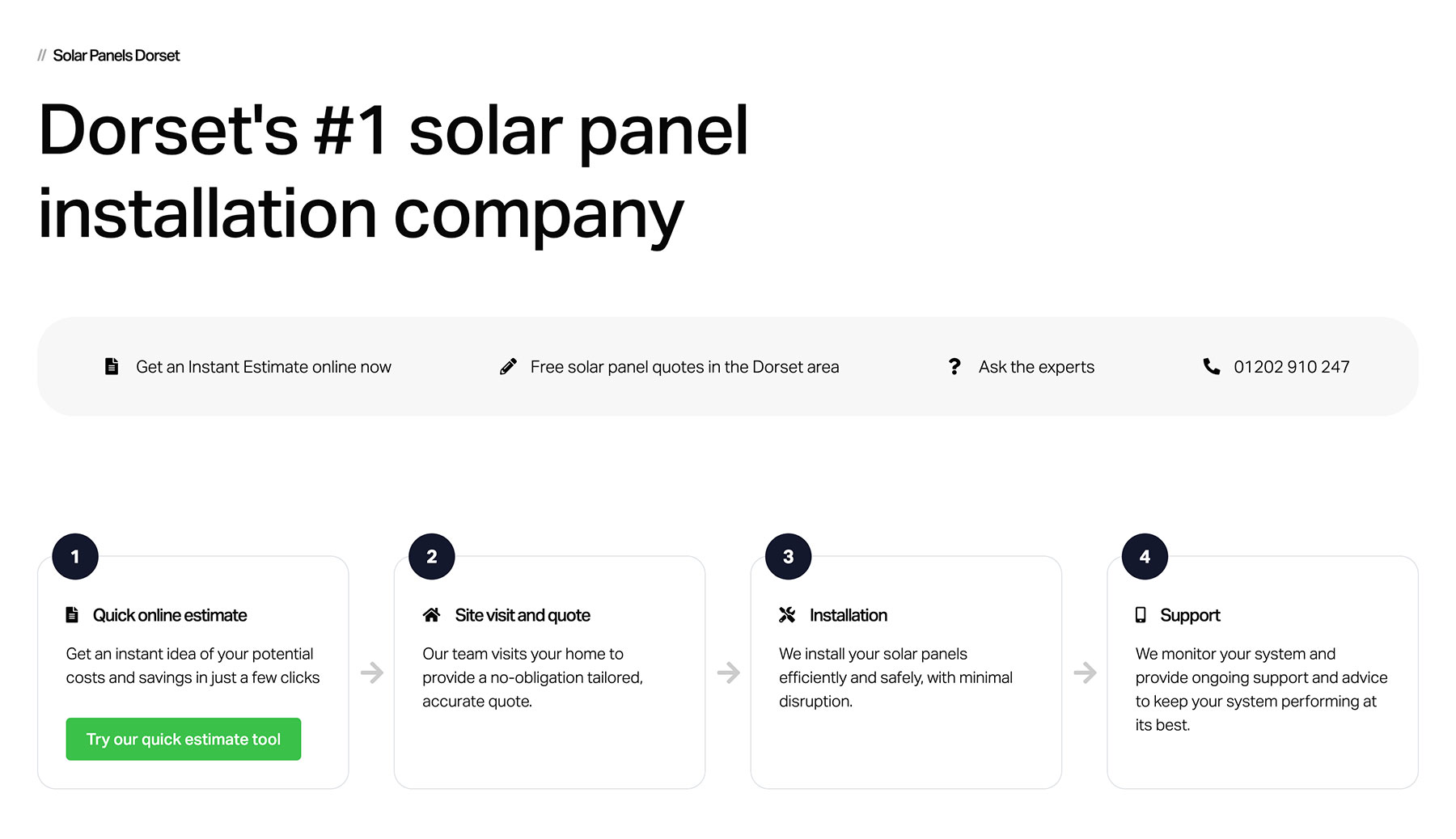 Solar Panels Website Design Dorset